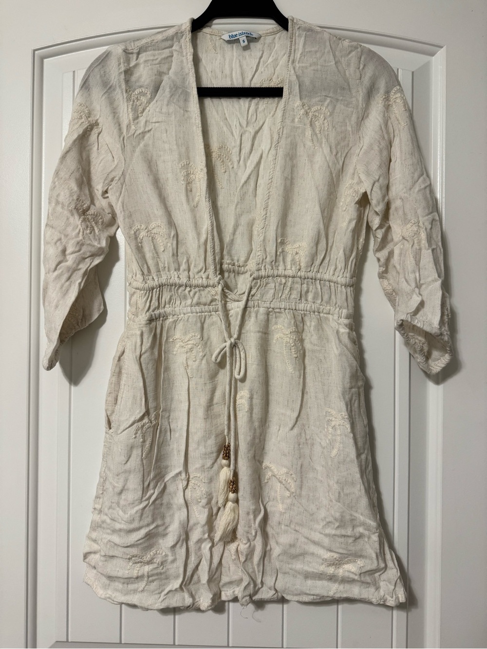 Blue Island Palm Tree Swim Coverup